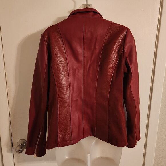 Marc NY Wine/Burgundy Faux Leather size M - Picture 2 of 11